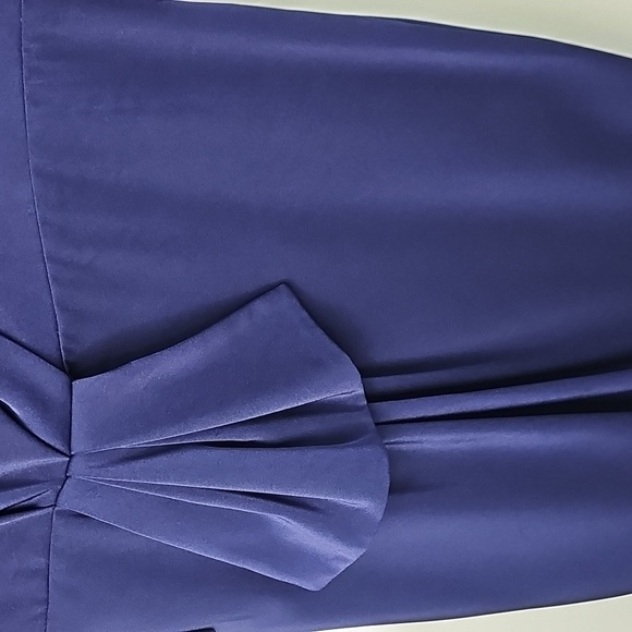 Kay Unger Elegant Navy Blue 3/4 Sleeve Formal Long Dress - Picture 7 of 14